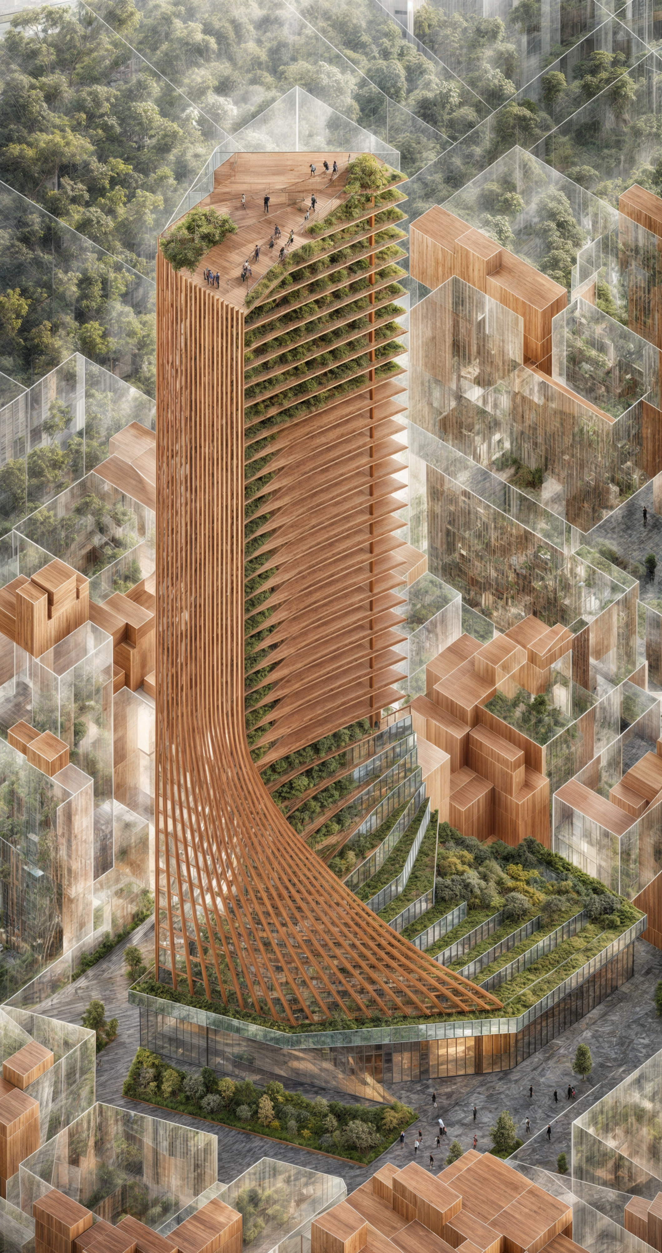 Terracurve Tower night render