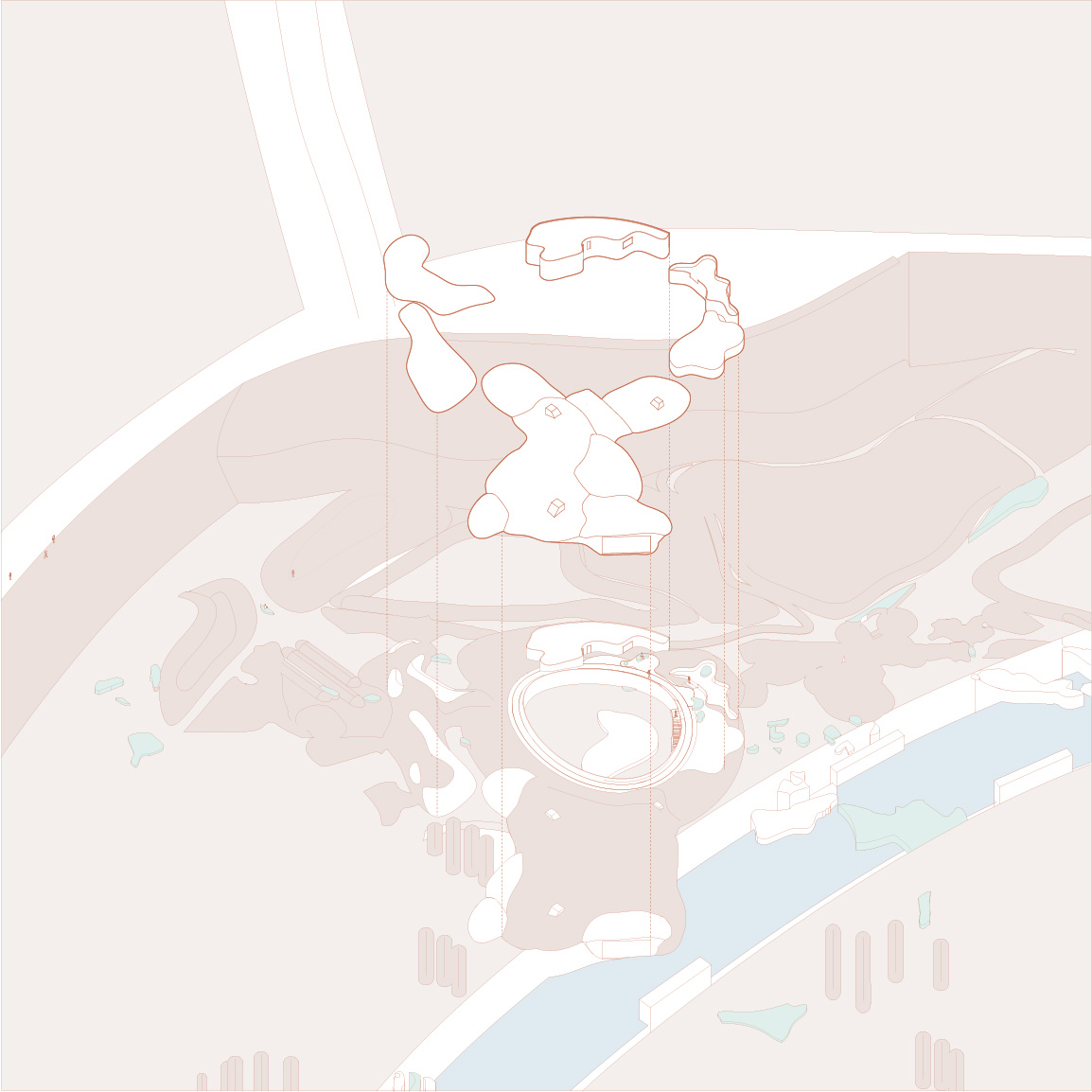 Between the Mounds exploded axonometric