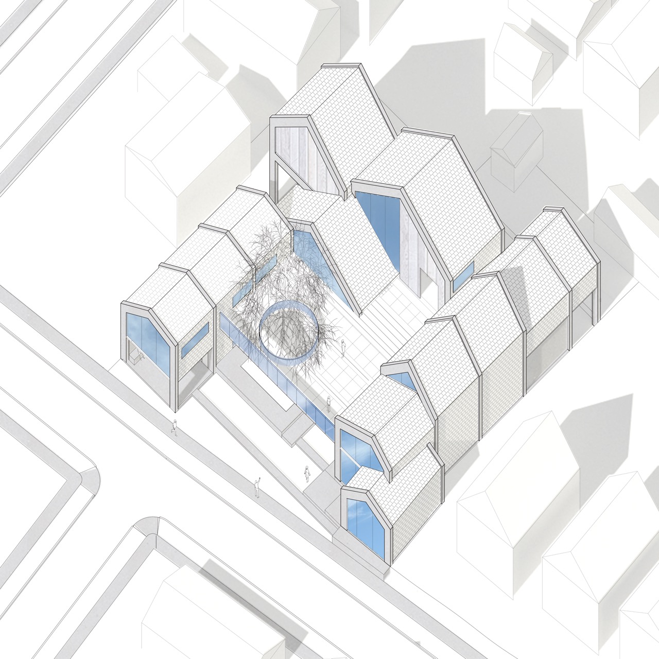 Southside Community Arts Center axonometric view