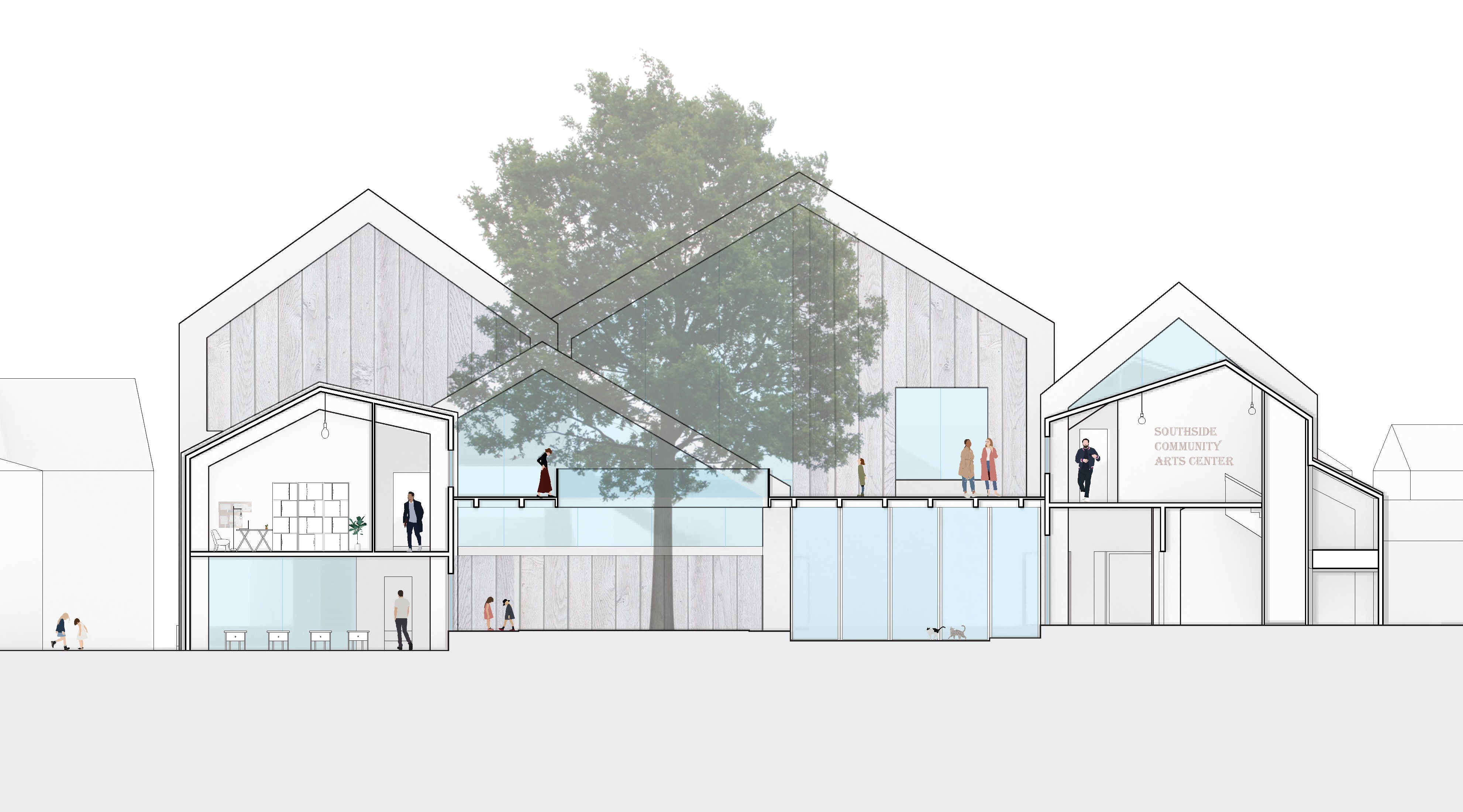 Southside Community Arts Center sectional perspective